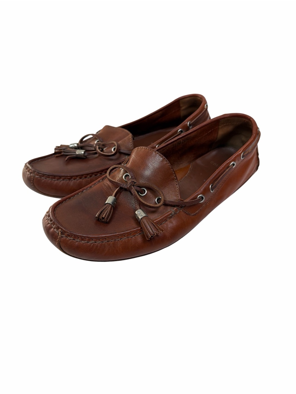 Cole Haan Brown Leather Tassel Driving Loafers Moccasins Women’s 6.5B